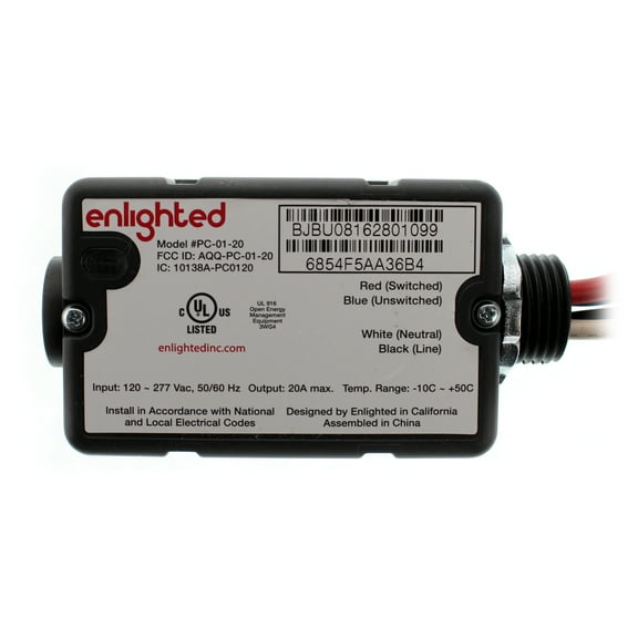 Enlighted Lighting PC-01-20 Max-Plug Load Controller, 120/277V, 20A, 4-Wire