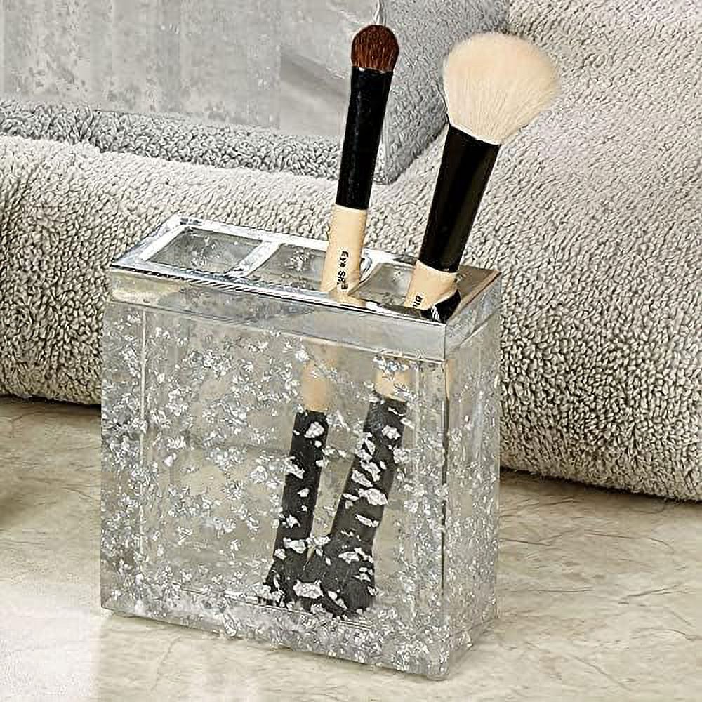 Enlighten Collection Brush Holder Silver Foil Flakes Toothbrush