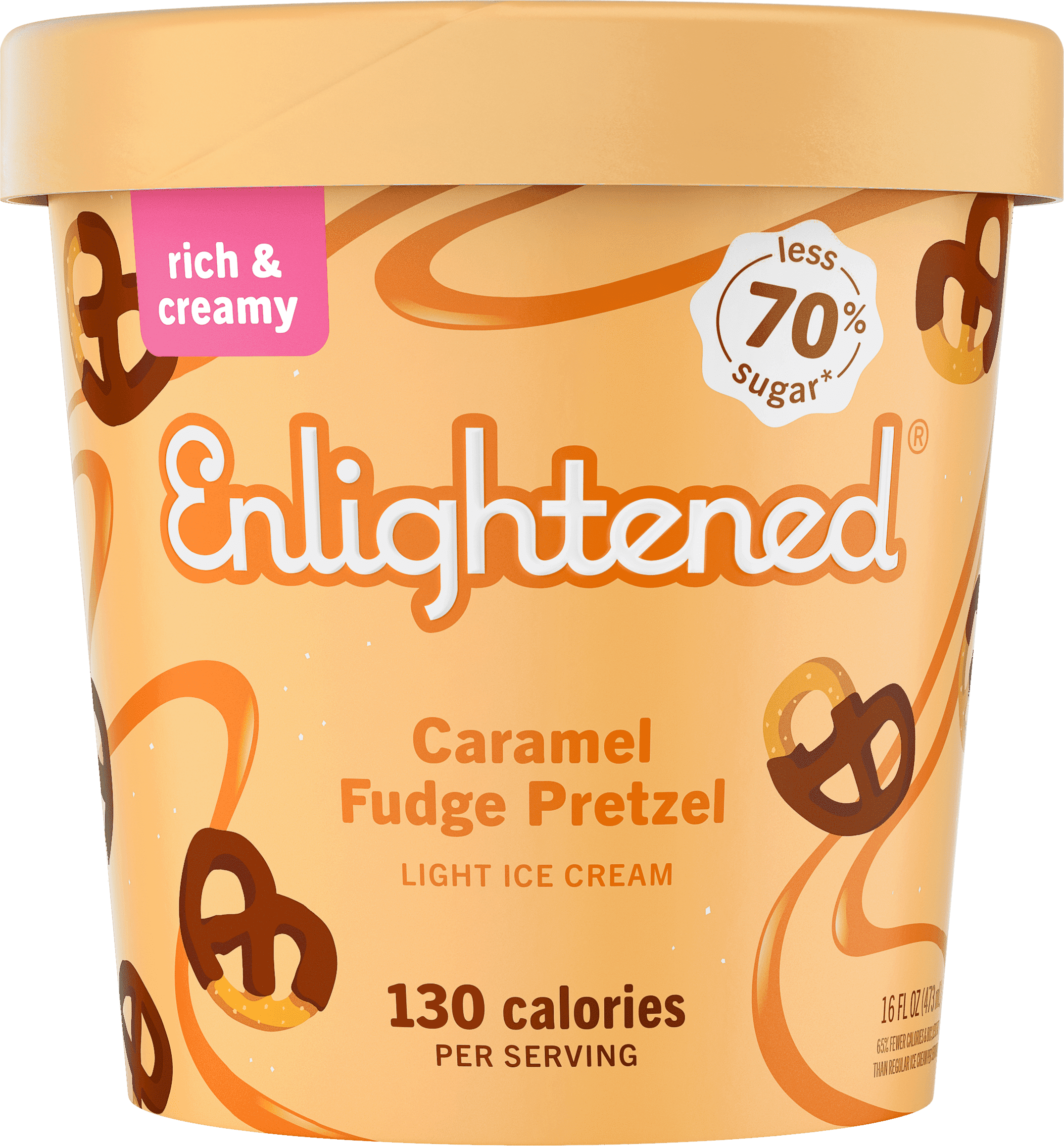 Enlightened Caramel Fudge Pretzel Light Ice Cream, 1 Pint