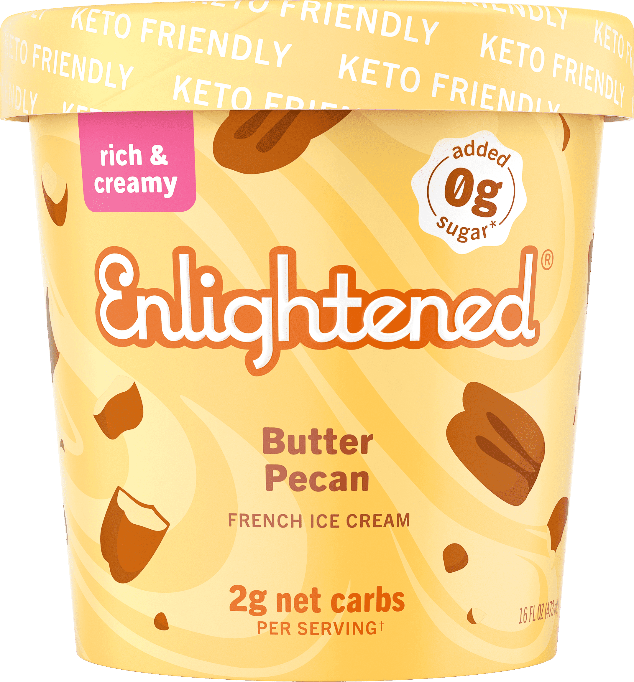 Enlightened Keto Butter Pecan Ice Cream 1 Pint