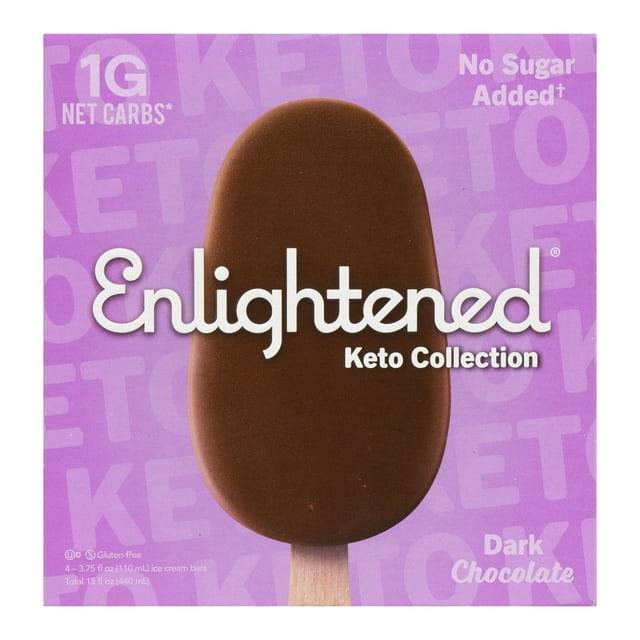 Enlightened Keto Dark Chocolate Ice Cream Bars, 3.75 fl oz, 4 count