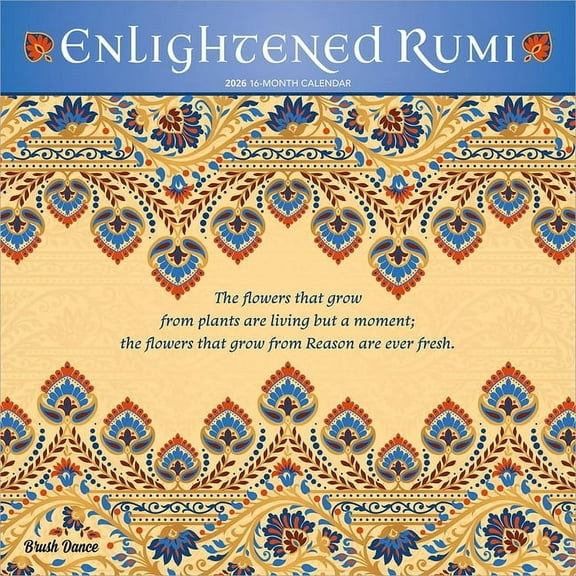 Enlightened Rumi 2026 12 X 24 Inch (Hanging) Monthly Square Wall Calendar Plastic-Free, (Paperback)