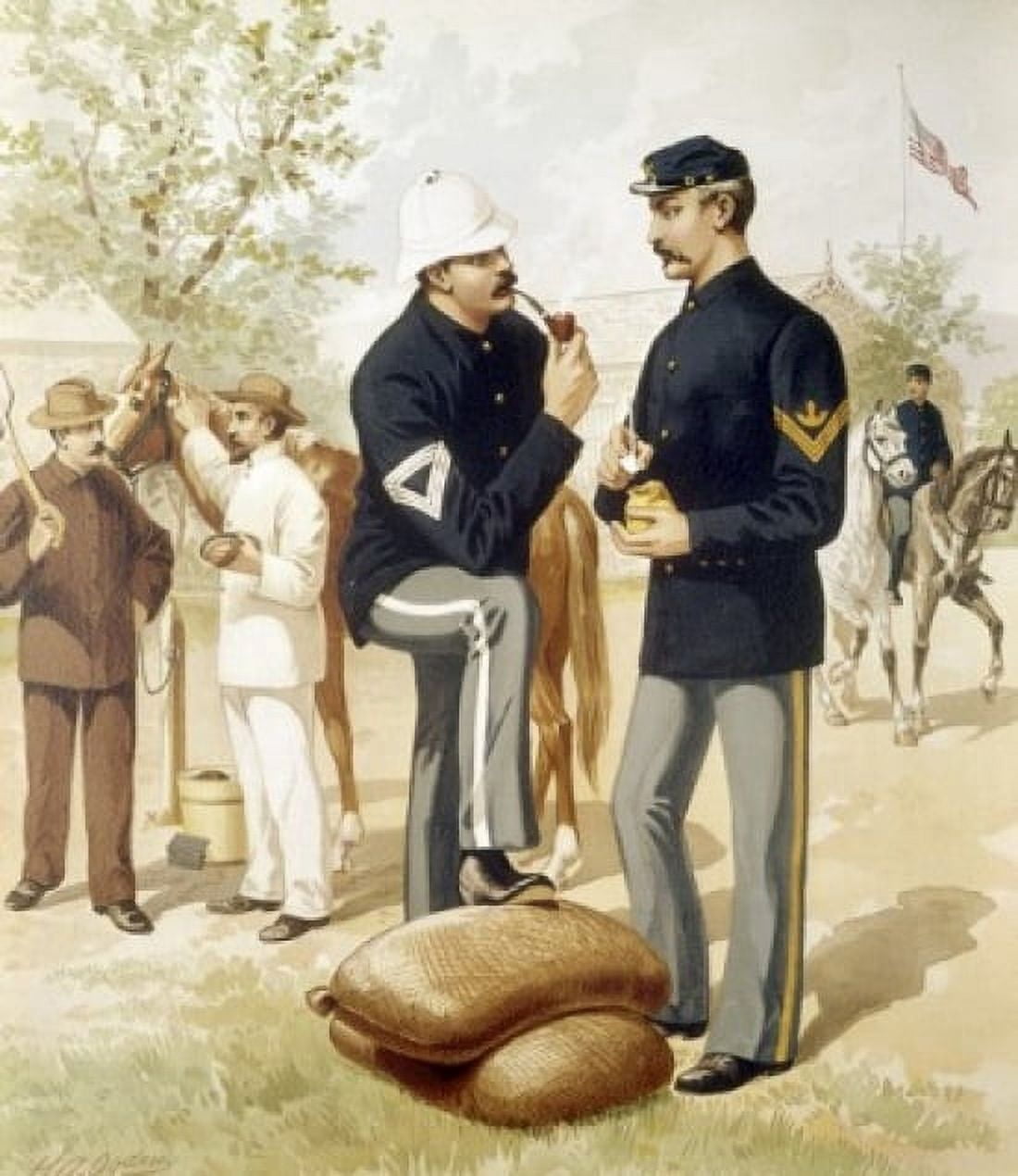 Enlisted Men by Henry Alexander Ogden (1856-1936) Canvas Art - Henry Alexander Ogden (24 x 36)