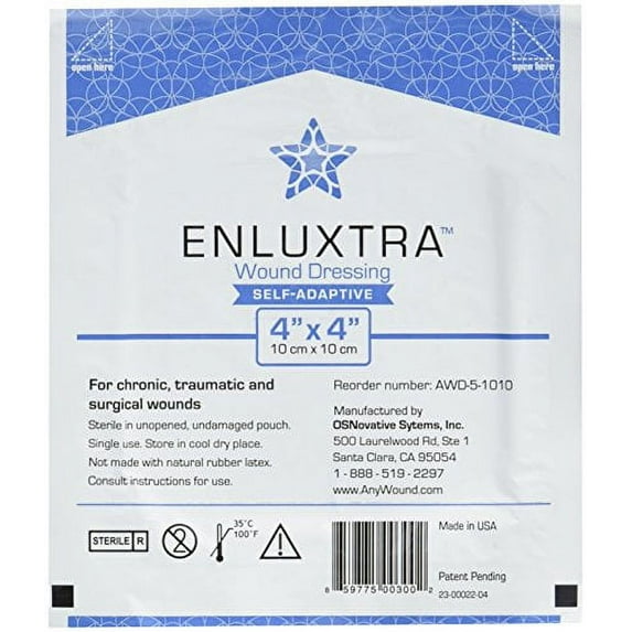 Enluxtra Self-Adaptive 'Any Wound' Dressings - 3-Pack of 4"x4" Super Absorbent Enluxtra Dressings