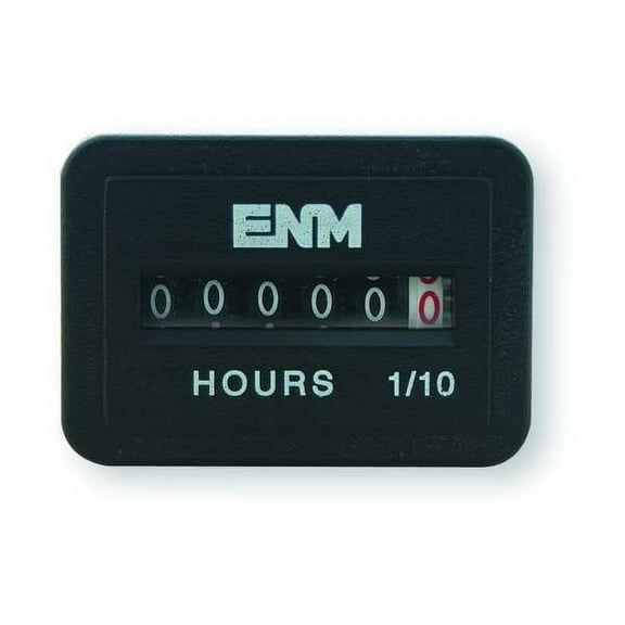 Enm DC Hour Meter,6-Digit,Flush Rectangular T41D45