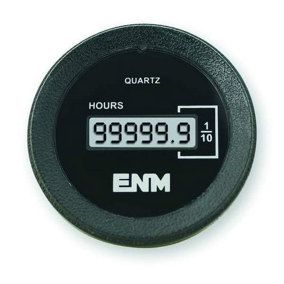 Enm Hour Meter,LCD,Flush Round,Remote Signal T1161BB