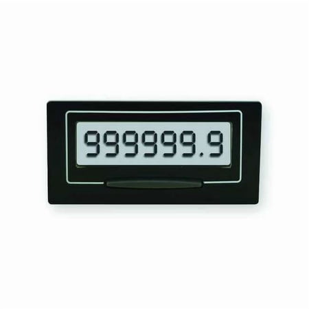 Enm LCD Hour Meter,Self Powered,Rectangular L6C