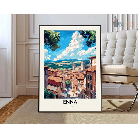 Enna Sicily Hilltop City Poster Unframed Paper Print