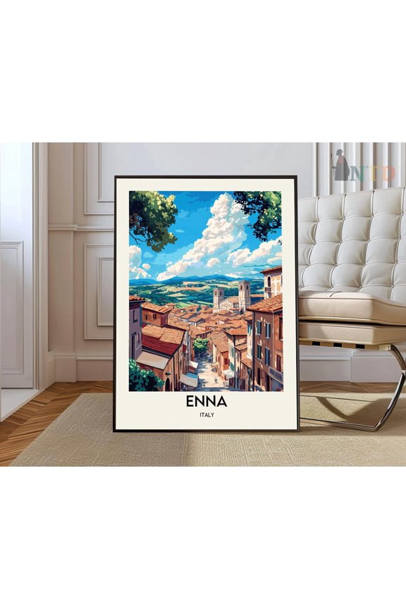 Enna Sicily Hilltop City Poster Unframed Paper Print