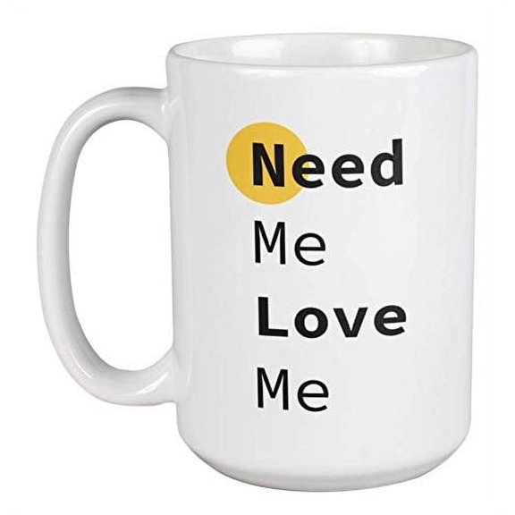 Enneagram Type 2 - Coffee and Tea Gift Mug: Need Me Love Me (15oz)