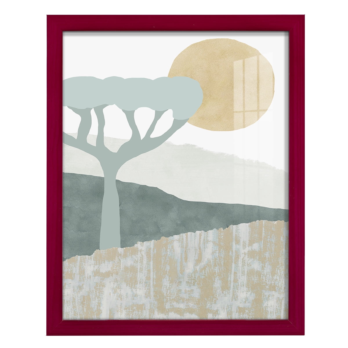 Ennerdale III - Framed Print w/glass - Cherry Red