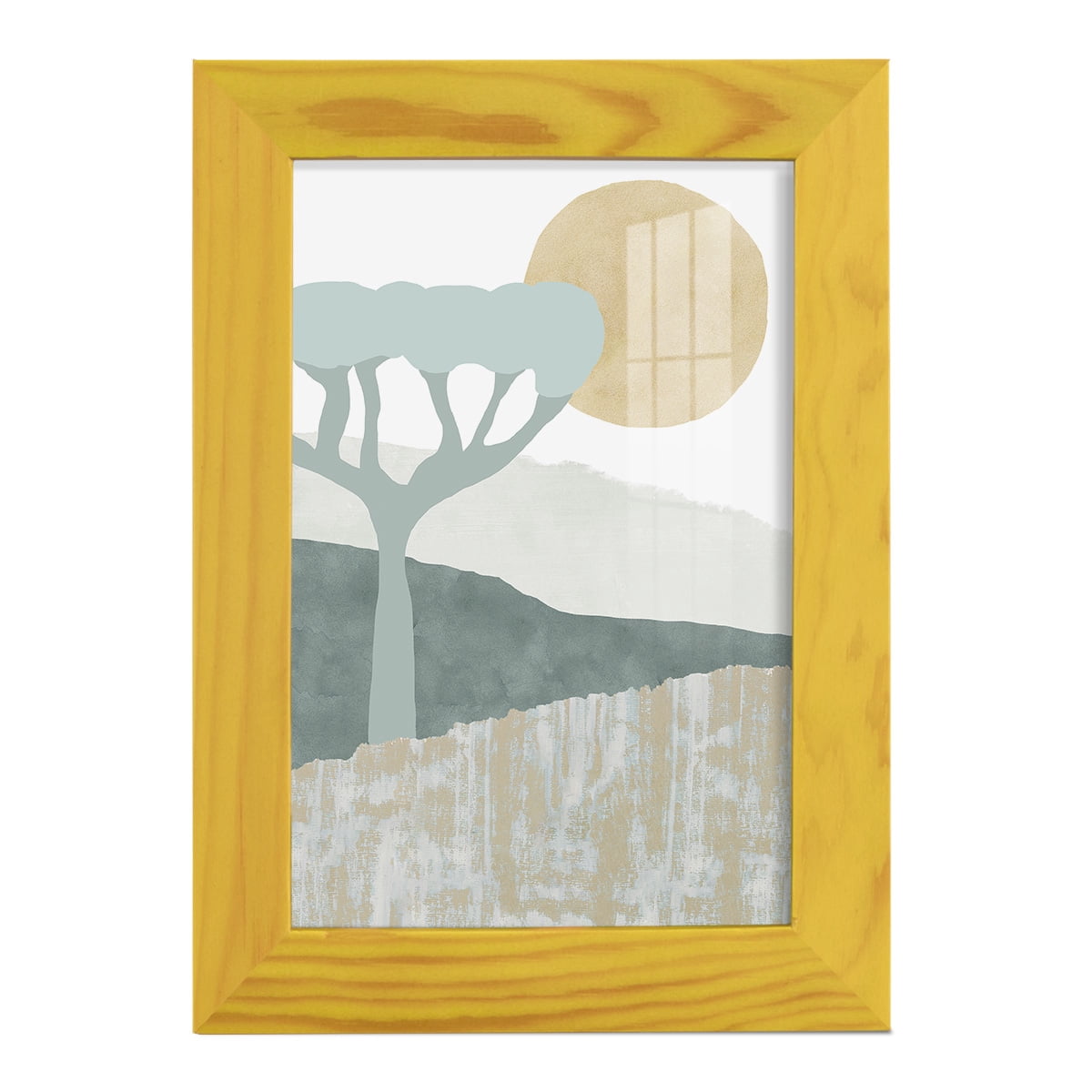 Ennerdale III - Framed Print w/glass - Sunflower Yellow