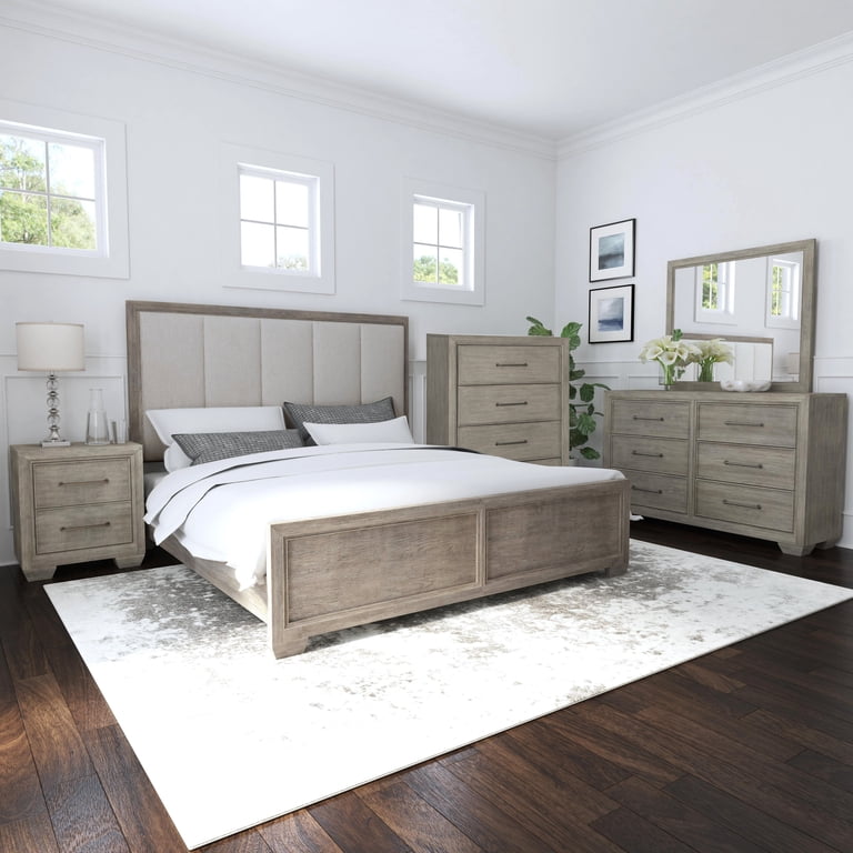 grey bedroom dresser set Manhattan Comfort Granville 2-Piece perfect for creating a serene and uncluttered space Ennesley Gray Wood Bedroom Set
