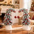 thumbnail image 1 of Enogets Mini Elf Hat Tabletop Christmas Trees, with 22 Red Berry, Hanging Ornament, 2 Pcs, 1 of 8