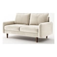 thumbnail image 1 of Enor Furniture Anacapa 58" Round Arm Upholstered Velvet Loveseat in Beige, 1 of 13