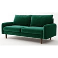 thumbnail image 1 of Enor Furniture Anacapa 70" Round Arm Upholstered Modern Velvet Sofa in Green, 1 of 15