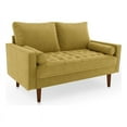 thumbnail image 1 of Enor Furniture Brighton 58" Upholstered Velvet Loveseat in Gold, 1 of 12