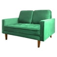 thumbnail image 1 of Enor Furniture Brighton 70" Square Arm Upholstered Velvet Sofa in Pink, 1 of 7