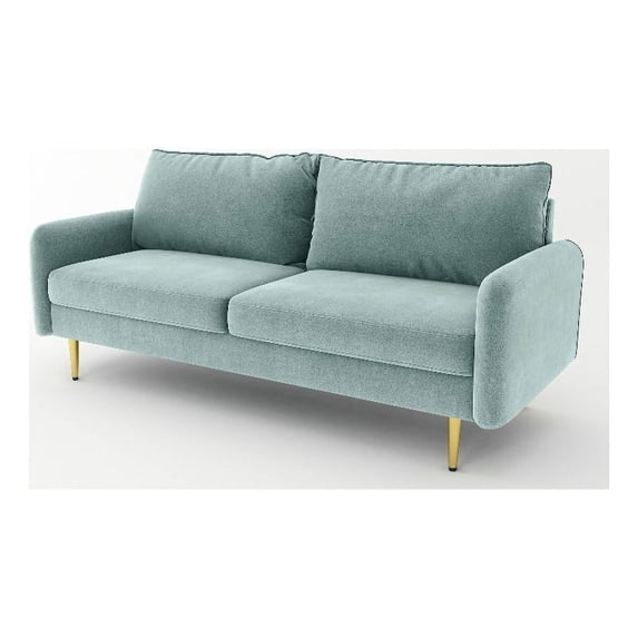 Enor Furniture Casey 70" Upholstered Modern Velvet Sofa in Green