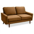 thumbnail image 1 of Enor Furniture Fieldstone 58" Square Arm Modern Velvet Loveseat in Ginger Brown, 1 of 7
