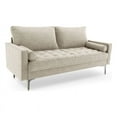 thumbnail image 1 of Enor Furniture Gresham 70" Upholstered Modern Velvet Sofa in Ivory, 1 of 5