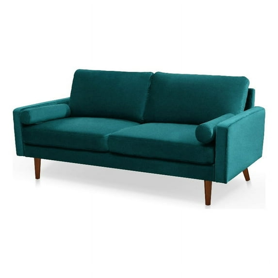 Enor Furniture Linnea 70" Upholstered Modern Fabric Sofa in Green