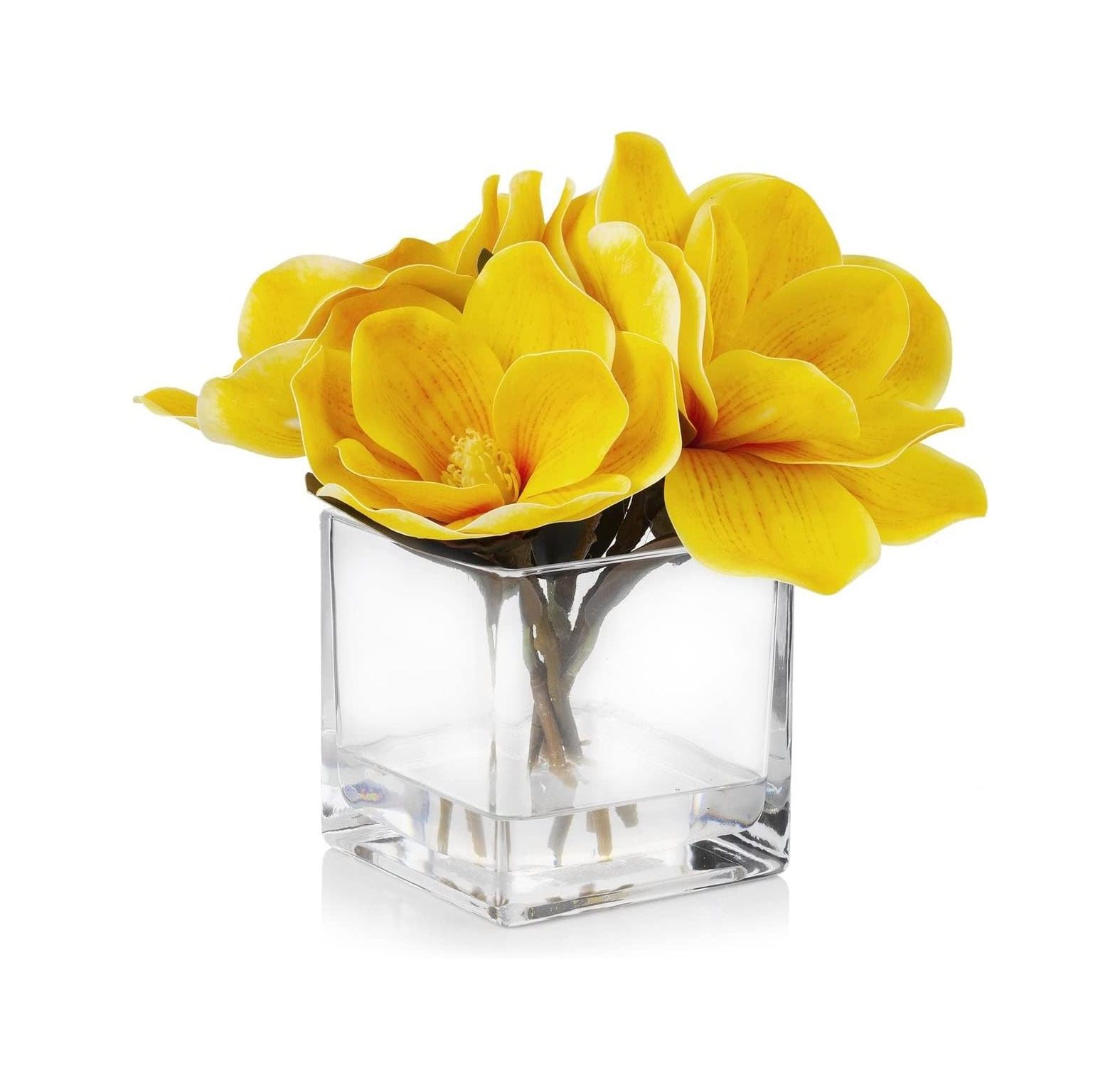 Enova Floral Artificial Real Touch Magnolia Faux Flowers Arrangement in