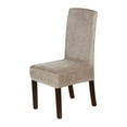 thumbnail image 1 of Enova Home 1 Pc Soft Thick Solid Velvet Fabric Stretchy Universal Dining Chair Slipcovers (Taupe), 1 of 6