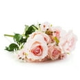 thumbnail image 1 of Enova Home 20" Mixed Artificial Silk Roses Faux Flowers Bush for Home Office Wedding Decoration (Pink), 1 of 3