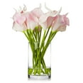 thumbnail image 1 of Enova Home 20 Pieces Artificial Real Touch Lily Flower Arrangement in Clear Cylinder Glass Vase with Faux Water (Pink), 1 of 5