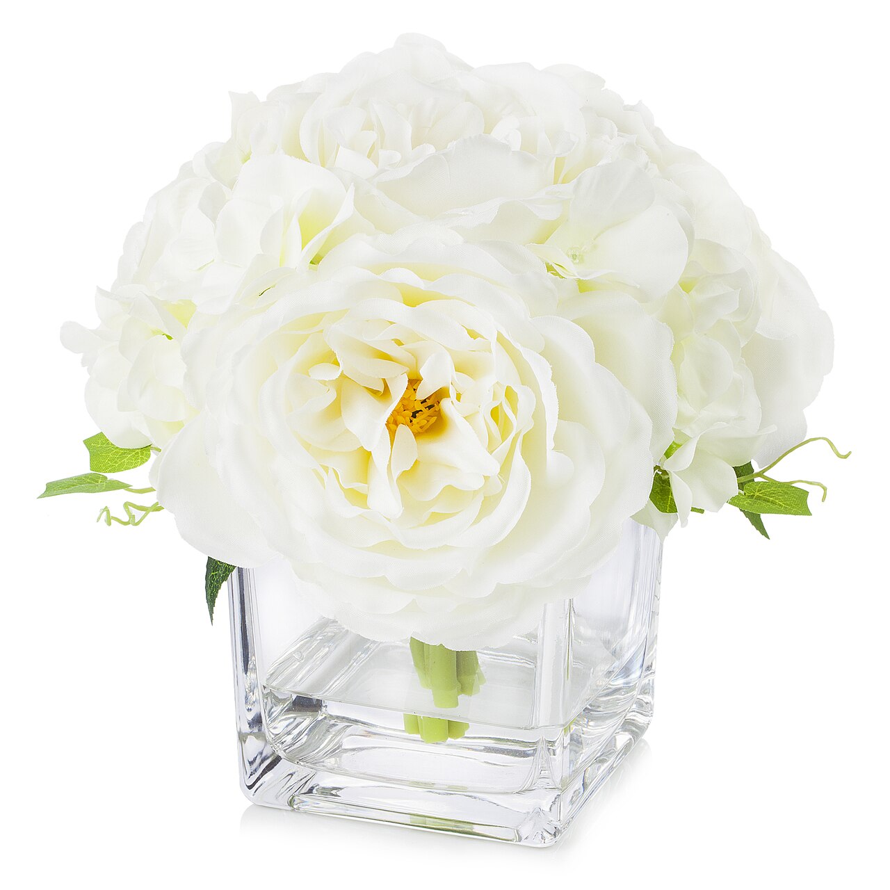 Enova Home Artificial Flowers Mixed Silk Peony and Hydrangea Fake ...