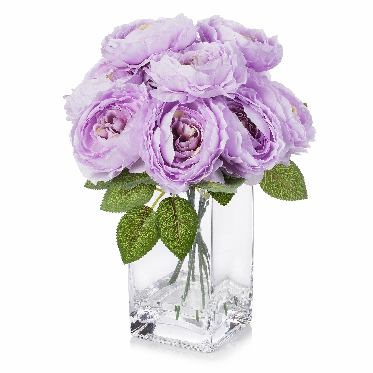 Enova Home Artificial Flowers Silk Peony Fake Flowers Arrangement in ...