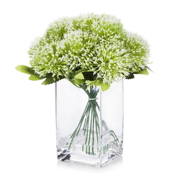 Enova Home Artificial Mixed Greenery Arrangement in Clear Glass Vase With Faux Water