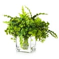 thumbnail image 1 of Enova Home Artificial Mixed Greenery Foliage Plant in Clear Glass Vase, 1 of 4