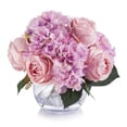 thumbnail image 1 of Enova Home Artificial Pink Hydrangea and Peony Silk Flowers Arrangement in Clear White Vase with Faux Water, 1 of 4