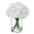 thumbnail image 1 of Enova Home  Artificial Silk Dahlias Fake Flowers Arrangement in Clear Glass Vase with Faux Water for Home Office Decoration White, 1 of 3