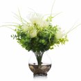 thumbnail image 1 of Enova Home Artificial Silk Peony Flowers and Eucalyptus Grasses in Clear Glass Vase with Faux Water (Cream), 1 of 3