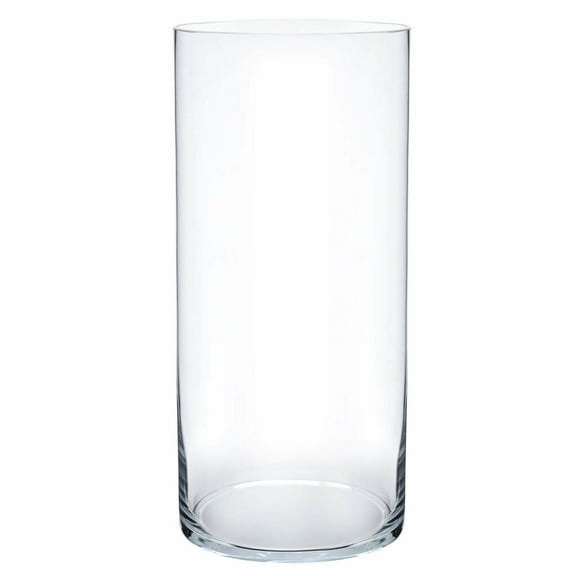 Enova Home Cylinder Shape Clear Flower Glass Vase 5.0" W x 12.0" H