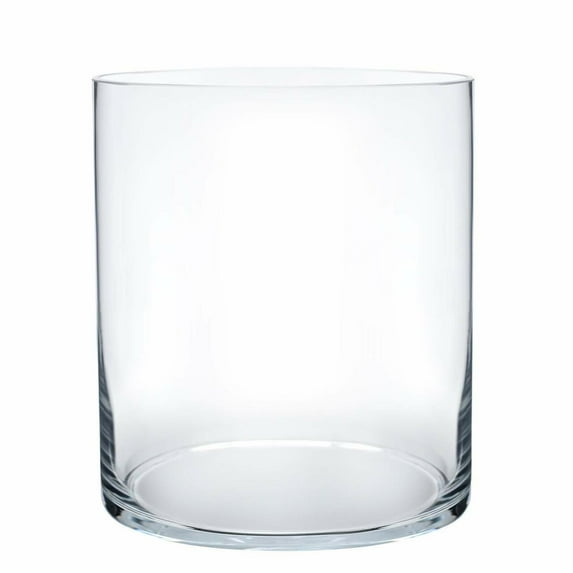 Enova Home Cylinder Shape Clear Flower Glass Vase 6.0" W x 8.0" H
