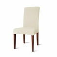 thumbnail image 1 of Enova Home Elegant Knitting Jacquard Box Cushion Chair Covers, Stretch Dining Chair Slipcover/Chair Protector Removable Washable (Set of 2, Ivory), 1 of 5