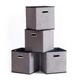 thumbnail image 1 of Enova Home Fabric Storage Bins Foldable Cube Organizer With Handles (Set of 4), 1 of 4