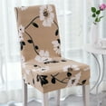thumbnail image 1 of Enova Home Floral Leaf Print Dining Chair Covers Spandex Stretch Washable Removable Dining Chair Slipcover for Home Dining Room Wedding Decor (Set of 4, Jasmine Flower), 1 of 7