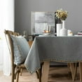 thumbnail image 1 of Enova Home High Quality Tablecloth, Thick Rectangle Cotton and Linen Water Resistant Table Protector Cover for Dining Table Decoration (Light Grey) -  54" x 78", 1 of 7