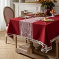 thumbnail image 1 of Enova Home High Quality Washable Cotton Linen tablecloths, Wrinkle Resistant Washable Dining Room Table Cloths for Rectangle Tables 55" x 78", 1 of 4