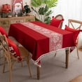 thumbnail image 1 of Enova Home High Quality Washable Rectangle Polyester tablecloths, Wrinkle Resistant Washable Dining Room Table linen for Rectangle Table Snow Pattern, 1 of 5