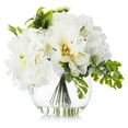 thumbnail image 1 of Enova Home Hydrangea Rose and Peony Mixed Silk Flower in Round Clear Glass Vase, 1 of 3