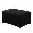 thumbnail image 1 of Enova Home Jacquard Polyester Stretch Washable Fabric Oversized Ottoman Slipcover (Black), 1 of 6