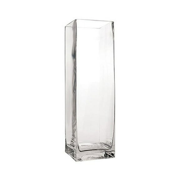 Enova Home Rectangle Shape Clear Glass Vase 2.0" W x 8.0" H (Set of 4)