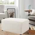 thumbnail image 1 of Enova Home Ultra Soft Rhombus Jacquard Polyester Stretch Fabric Oversized Ottoman Slipcovers (Cream), 1 of 6