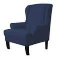 thumbnail image 1 of Enova Home Ultra Soft Stretch Fabric Wing Chair Slipcover Armchair Slipcovers Furniture Protector (Dark Blue), 1 of 6